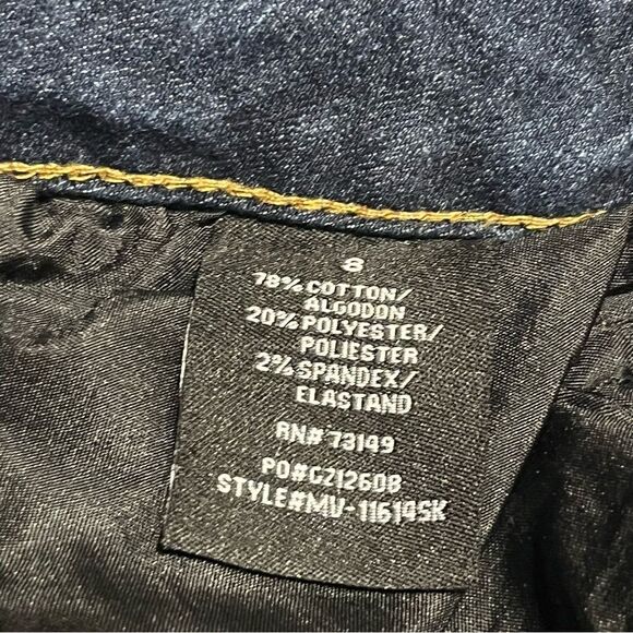 One5one Women's Blue Jeans Blue 5 Pocket Embellished Size 8 - Picture 5 of 10